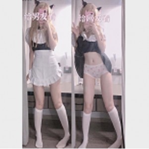 Twitter知名人气模特《烟雾KilledHypocrisy》猫耳娘女仆装私人订制
